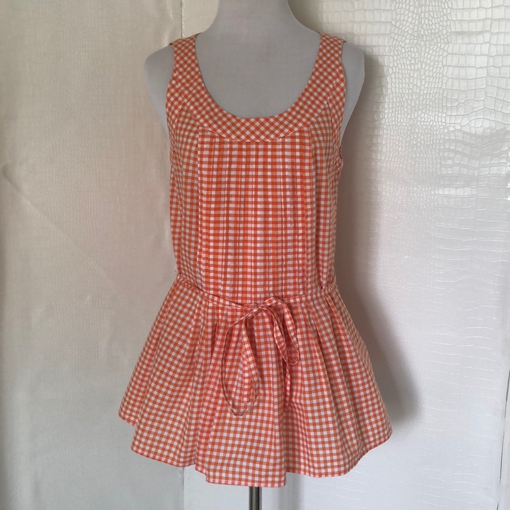 NAUTICA GINGHAM ORANGE TOP 🧡